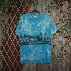 XL - Vintage Y2K Alaska nature wraparound 1990s fade t-shirt